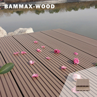 Planche de terrasse WPC moderne, imperméable, à profil rond creux, en composite bois-plastique, résistante aux intempéries, pour extérieur