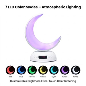 Crescent Moon Shape <b>LED</b> Azan <b>Clock</b> with Prayer Time Display Alarm for Islamic Muslim - Product Image 2