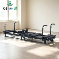 Reformer Pilates pour entraînement complet du corps, structure en acier, rails de glisse fluides, 143 kg, studio, salle de sport à domicile, CE ISO, personnalisable