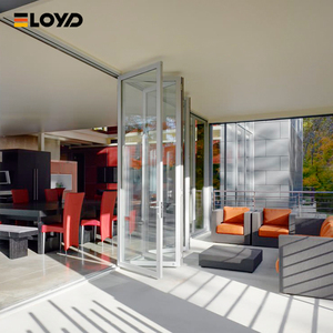 Eloyd עיצוב מודרני eloyd זכוכית מחוסמת דלת קיפול אלומיניום קיפול חיצוני הזזה אנכית דלת קיפול אנכית לוילה - Product Image 2