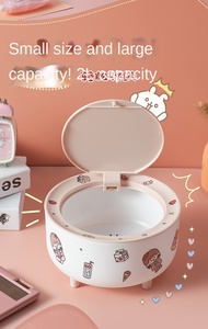 Sáng Tạo Dễ Thương Mini Nhỏ Bàn Cà Phê Countertop Phòng Ngủ Với Nắp Gỗ Hạt Giấy Giỏ Máy Tính Để Bàn Thùng Rác - Product Image 6