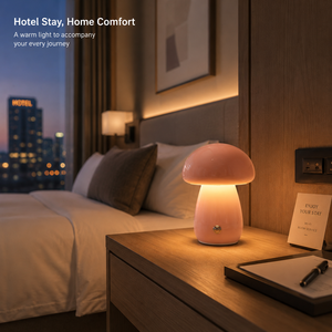 Lámpara de Escritorio LED Inalámbrica con Forma de Hongo, Portátil, Recargable, Luz Nocturna con Control Táctil, Función de Memoria, 3000K, Luz Cálida para Hotel - Product Image 1