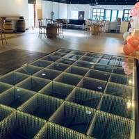 Piste de danse LED magnétique pour mariage, événementiel, scène à miroir infini 3D
