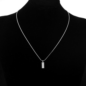 Vuông Mặt dây chuyền 45 + 5cm/ 50 + 5cm vòng cổ đơn giản trắng vàng vuông rắn chuỗi Thép không gỉ xương đòn chuỗi - Product Image 6