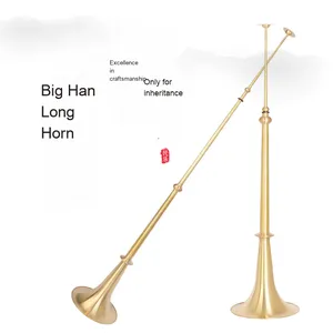 <span class=keywords><strong>Trombone</strong></span> à cornes télescopique à trois sections de grande taille, fabriqué à la main, de la nationalité Han, en laiton épaissi - Product Image 2