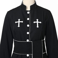 Nouveau costume de prêtre médiéval, robe religieuse catholique, robe romaine rétro, pape, pasteur, père, messe, missionnaire, robe de clergé, ensemble de soutane