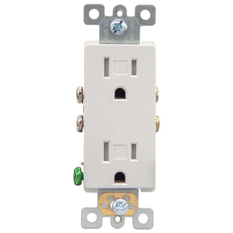 Faith Ul Listed 15 Amp 125V 60Hz Self-Grounding Tamper-Resistant Decorator Receptacle With Back & Side Wire