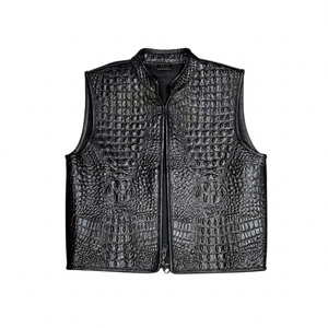 Gilet de motard en cuir noir pour homme 2026, personnalisé, fait main, respirant, coupe-vent, col en V, vêtement d'extérieur décontracté pour l'hiver - Product Image 1