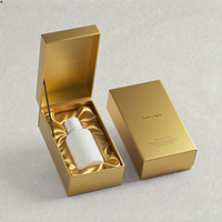Boîte-cadeau en carton à tiroir rigide haut de gamme impression de logo personnalisé feuille d'or stratification mate gaufrage éponge boîte de parfum