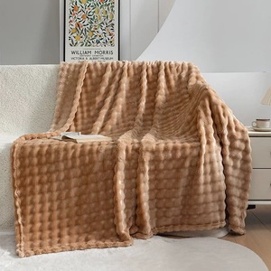 Biểu Tượng Tùy Chỉnh 100% Polyester Dệt Kim Mùa Hè Sofa Bong Bóng Chăn Trọng Lượng Nhẹ Thoải Mái Fluffy Ấm Tốt Nhất Vải Đối Với Trang Chủ Bộ Đồ Giường - Product Image 4