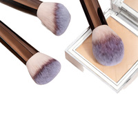 Set Kuas Makeup Wajah 17 Buah, Bulu Nilon, Gagang Plastik, Termasuk Aplikator Foundation, Bedak Tabur, dan Krim Mata