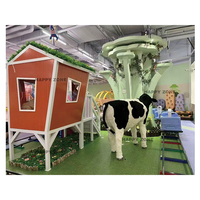 Vaches de ferme personnalisées, construction de marché, maison de jeu en bois, ville, équipement de jeu doux pour tout-petits, aire de jeux intérieure