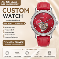 Montres automatiques mécaniques pour femmes, montre lumineuse avec bracelet en cuir, montre squelette pour femmes d'affaires, montres-bracelets habillées
