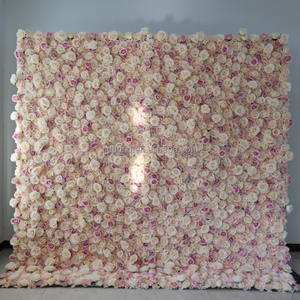 J97 nuevo <span class=keywords><strong>precio</strong></span> barato 3D Floral pared de fondo boda decoración tela flor pared vidrio tela flor pared telón de fondo para la venta - Product Image 5