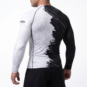 T-shirt de compression à manches longues pour homme, séchage rapide, antibactérien, rashguard BJJ pour entraînement de Jiu-Jitsu sans kimono - Product Image 5
