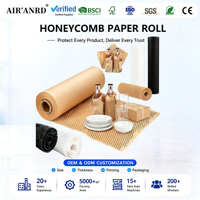 Rouleau de rembourrage en nid d'abeille biodégradable et écologique pour déménagement, expédition, emballage de cadeaux, fournitures en papier recyclables
