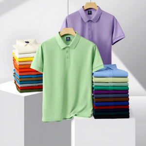 Camisa Polo de Algodón de Fibra Larga para Hombre, Talla Grande, Manga Corta, con Cuello, Uniforme de Trabajo, Ropa Cultural - Product Image 2
