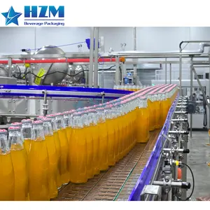 Automatic 8000BPH 330ml Glass PET Bottle Aerated Juice Beverage Hot Filling Crown Cap Capping Machine