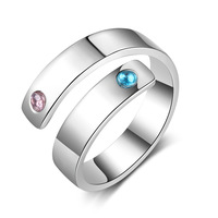 SSeeSY anillos bijoux de mode non ternir personnalisé en acier inoxydable pierre de naissance nom personnalisé gravé anneaux pour hommes