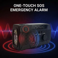 Radio solaire à manivelle avec lampe torche à 3 LED, alarme SOS, batterie externe 5000 mAh, équipement de survie portable, kit de réponse aux catastrophes