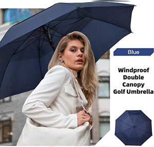 Parapluie de golf ventilé de 30 pouces à ouverture automatique, imperméable, coupe-vent, protection solaire et pluie, personnalisable avec logo, idéal pour cadeaux d'affaires en gros - Product Image 5