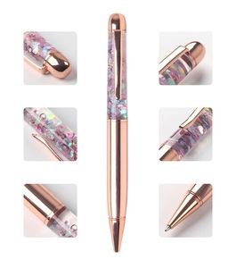 Rose Gold <b>Pen</b> Kawaii Luxury Crystal <b>Ballpoint</b> <b>Pen</b> for School Office Flow Oil Crystal Gold Foil Metal Gift <b>Pens</b> Writing 0.5mm - Product Image 2