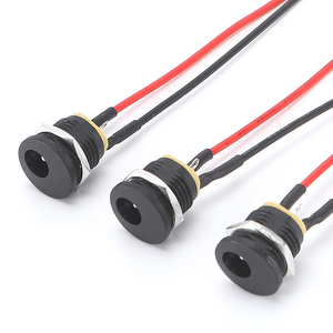 Customizable 20AWG 5.5x2.1mm DC Power Pigtail <b>Cable</b> Wire Panel Mount Connector DC099/DC022/DC022B Female <b>Socket</b> 10/15/20CM - Product Image 4