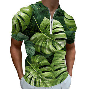 Camiseta ajustada con cremallera para hombre con imagen personalizada, Camiseta con cuello de talla grande (4XL 6XL) con logotipo bordado y diseño colorido - Product Image 6