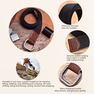 Ceinture Rétro en Toile pour Hommes et Femmes, Style Jeunesse, Sport Plein Air, Double Anneau Haute Résistance, Déverrouillage Rapide, Tactique, 5 Emplacements Polyvalents - Product Image 6