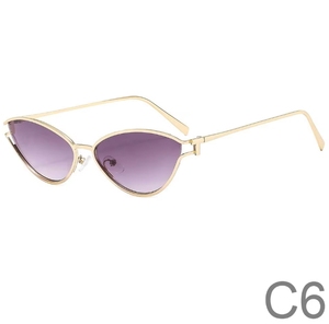 แว่นกันแดดทรงแคทอายแบบยูนิเซ็กส์ สไตล์ยุโรปอเมริกัน กรอบโลหะเต็มกรอบ แฟชั่นฮิปฮอป ดีไซน์เฉพาะตัว ป้องกันรังสียูวี 400 กรอบโปร่ง - Product Image 6