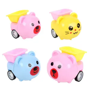 Creative Promotional Wholesale Plastic Cartoon Pull Back Engineering Car Toys for Kids