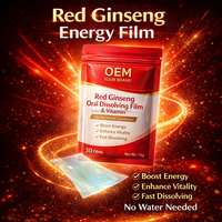 Film oral soluble au ginseng rouge, compléments alimentaires à base de plantes, enrichi en vitamines pour une nutrition optimale, produit OEM