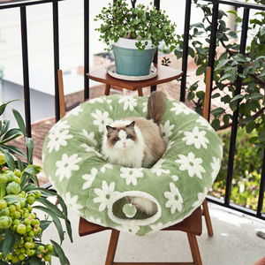 2025 Cute Solid Animal Pattern Wool Felt Donut <strong>Cat</strong> Tunnel Bed Fashionable Pet <strong>Cave</strong> for Small Dogs Interactive Play Toys for <strong>Cats</strong> - Product Image 4