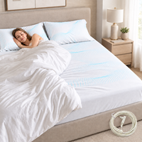 Drap-housse de mise à la terre en coton biologique premium avec 10 % de fibres d'argent, drap conducteur pour un meilleur sommeil et un meilleur soutien à la récupération
