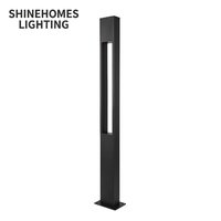 Lampe de chemin LED étanche 20W en aluminium aérospatial noir, carrée et creuse, hauteur réglable 2,5-4,0M pour projets extérieurs