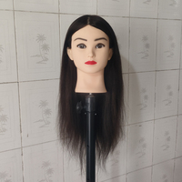 Nouvelle Tête de Mannequin en Cheveux Humains Naturels, Cheveux Longs et Lisses, pour la Pratique de la Coiffure, Mannequin d'Entraînement en Cosmétologie