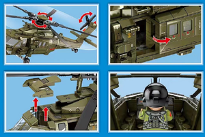 SEMBO 202152 <span class=keywords><strong>helicóptero</strong></span> <span class=keywords><strong>de</strong></span> <span class=keywords><strong>ataque</strong></span> bloques <span class=keywords><strong>de</strong></span> plástico juguetes <span class=keywords><strong>de</strong></span> construcción bloques <span class=keywords><strong>de</strong></span> misiles militares educativos juguetes avión regalo para niños - Product Image 4