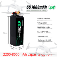 Qiqi Taux de décharge élevé 25C 45C 5000mAh 7000mAh LiPo Pack pour FPV/RC/UAV