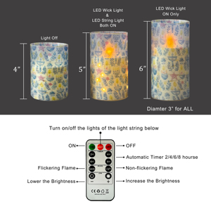 Oem ODM 3PCS SET LED trụ cột nến Flameless Pin hoạt động nến cho trang trí nội thất bên Nguồn cung cấp đám cưới nhấp nháy nến - Product Image 4