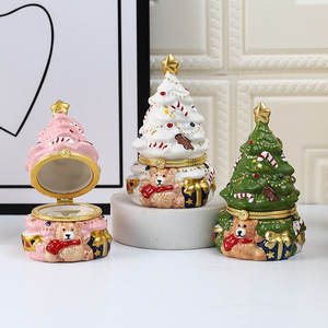 Mystic Arts Christmas Tree Bear Ceramic Ornament <b>Mini</b> Desktop <b>Storage</b> <b>Box</b> Jewelry <b>Box</b> Holiday Decoration Gift Craft - Product Image 3