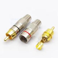 Connecteur audio vidéo RCA mâle en cuivre de haute qualité sans soudure