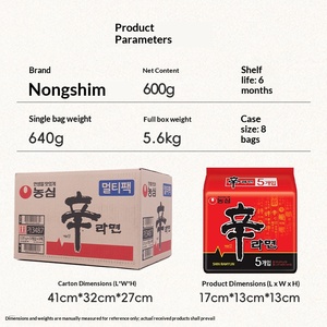 Los Más Vendidos, Nongshim Shin <span class=keywords><strong>Ramyun</strong></span> de 120g, Repostería Coreana Picante con Repollo y Sabores Mixtos, Precio de Fábrica, Fideos Instantáneos - Product Image 3