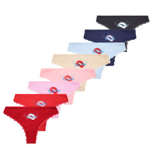 Morcoda En gros Culottes de bikini en coton couleur unie pour femme, style sexy taille basse, <span class=keywords><strong>string</strong></span> XL, avec dentelle et motifs variés, grandes tailles, couleurs assorties, bonne qualité - Product Image 2