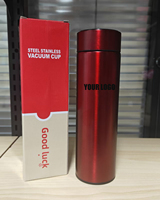 Gobelet isotherme en acier inoxydable à double paroi de 500 ml avec affichage LED de la température, couvercle, isolation thermique de 6 à 12 heures, rechargeable pour café et thé