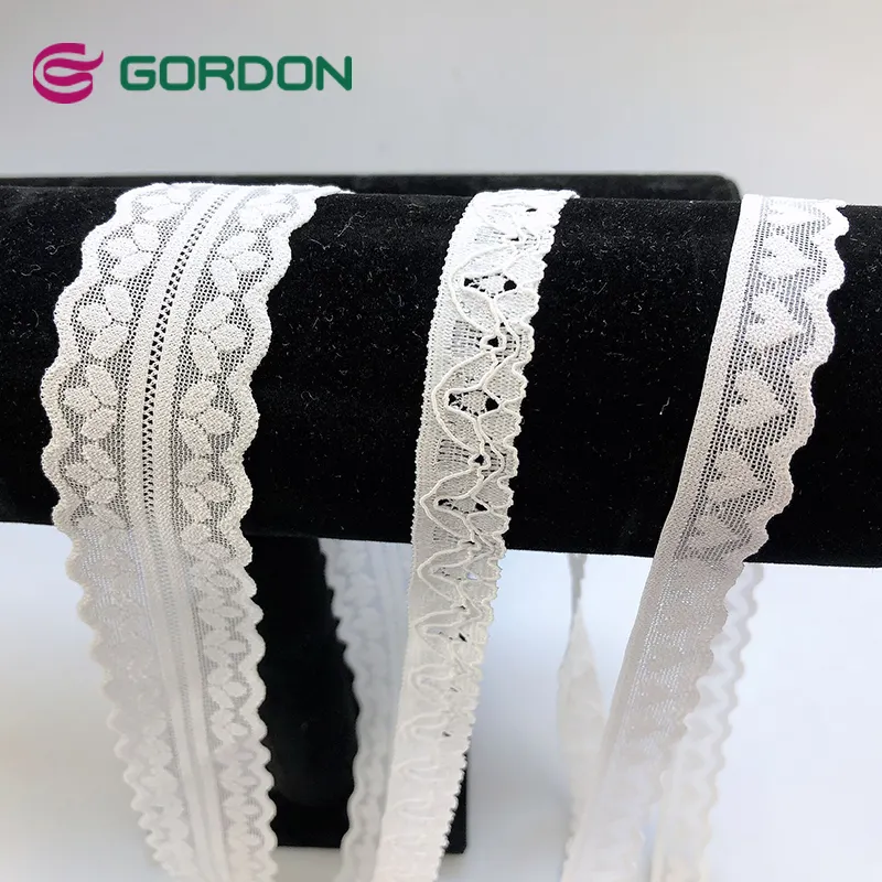 Gordon kurdela beyaz dantel Trim streç naylon Spandex çiçek dantel şerit sutyen iç çamaşırı elbise dekorasyon dikiş Diy için