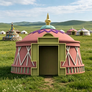 Yurt mongol à <span class=keywords><strong>prix</strong></span> de gros avec tissu toutes saisons, tente mongole pour opération à long terme en station balnéaire - Product Image 1
