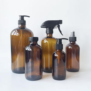 120ml Boston Round Amber 4oz Glass Spray Bottle con rociador <span class=keywords><strong>de</strong></span> niebla fina <span class=keywords><strong>de</strong></span> plástico para <span class=keywords><strong>limpieza</strong></span> <span class=keywords><strong>casera</strong></span> y aromaterapia - Product Image 3