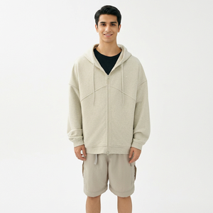 Oem Custom Zip Hoodie Manufacturer Mens 100% Cotton High Quality Boxy Zip Hoodie Puff Print Blank Zip up Hoodies - Product Image 1