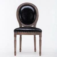 Chaise en bois massif à dossier ovale moderne et élégante, chaise de mariage, événement, hôtel, salle à manger, style Louis XV, style français