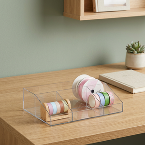 22 X 17 X 6 cm 4-Part Compartment <b>Storage</b> <b>Box</b> for Desktop and <b>Drawer</b> Organizers - Product Image 2